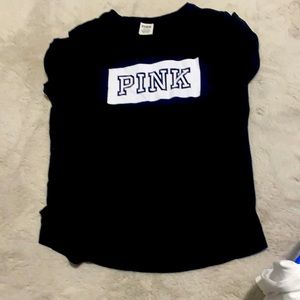 PINK Victoria Secretary large black short sleeve t shirt